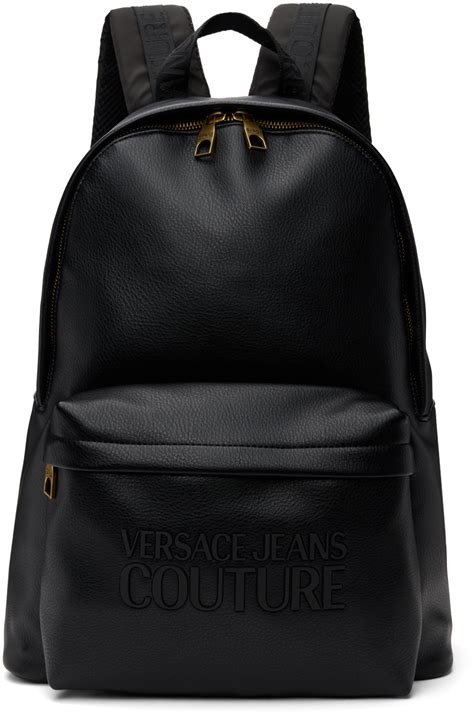 versace couture black leather backpack|versace jeans couture bags outlet.